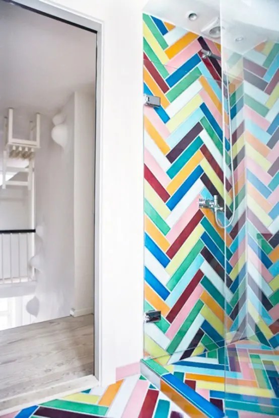 47 Multicolor Tile Bathroom Decor Ideas DigsDigs
