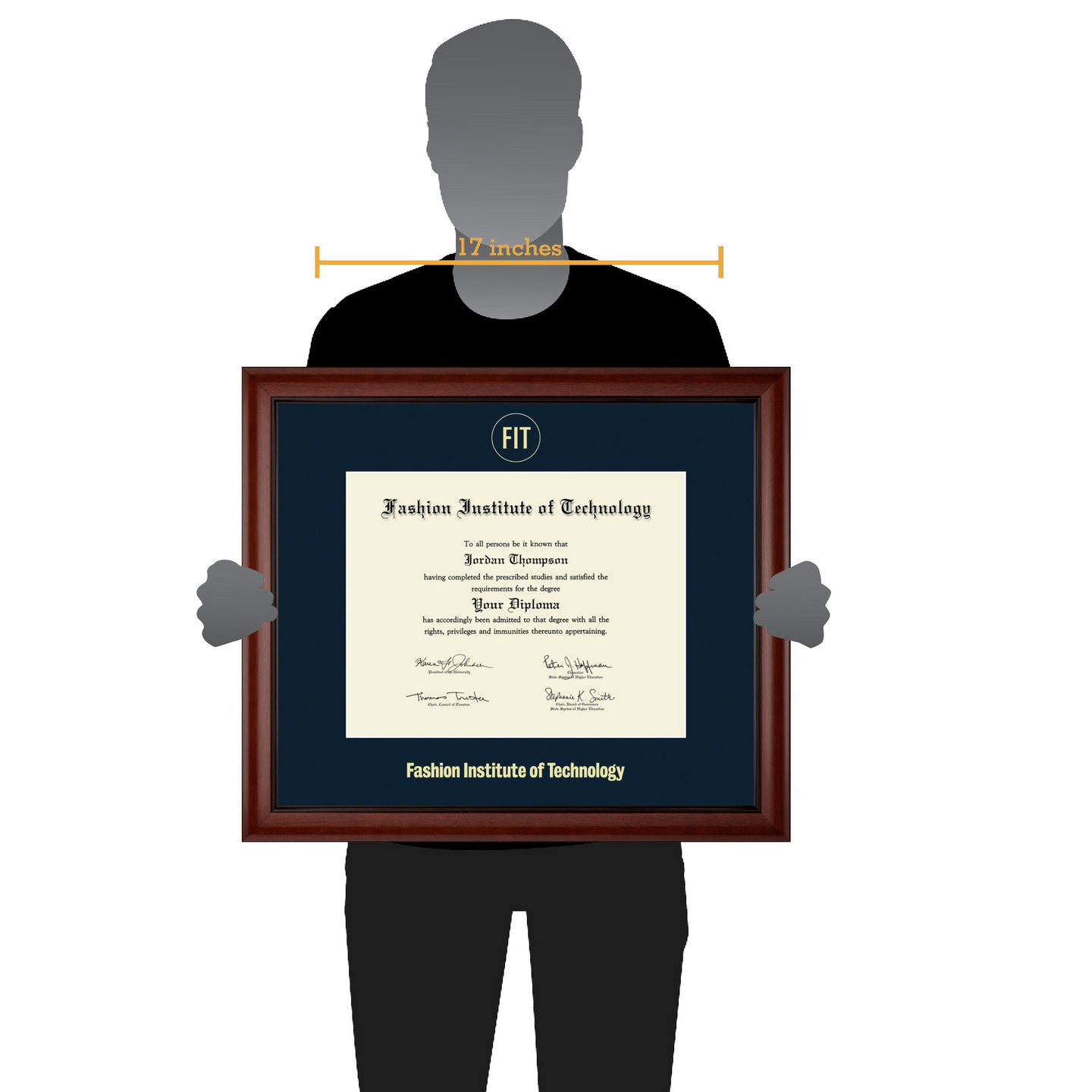 Fashion Institute of Technology Gold Embossed Diploma Frame in
