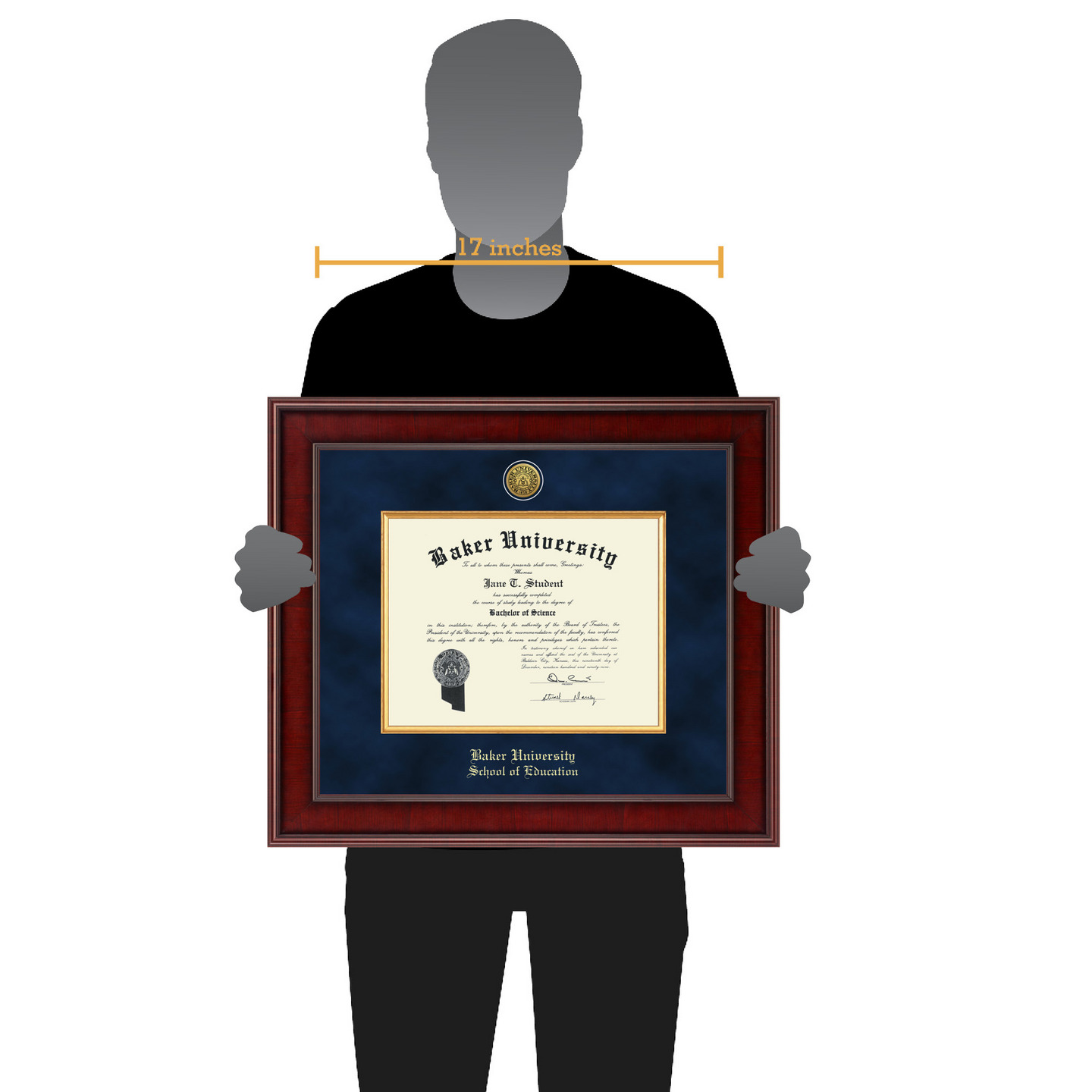 Baker University Presidential Gold Engraved Diploma Frame in Jefferson Item 308205BCU