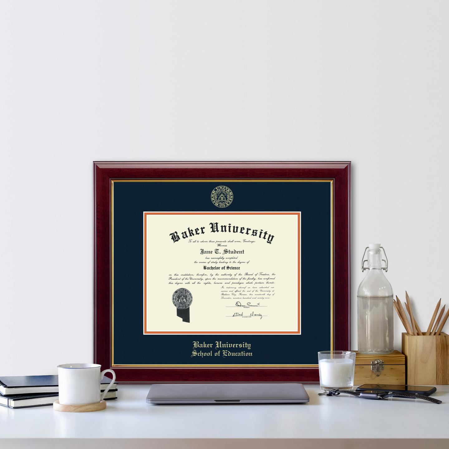 Baker University Gold Embossed Diploma Frame in Gallery Item 308207BCU