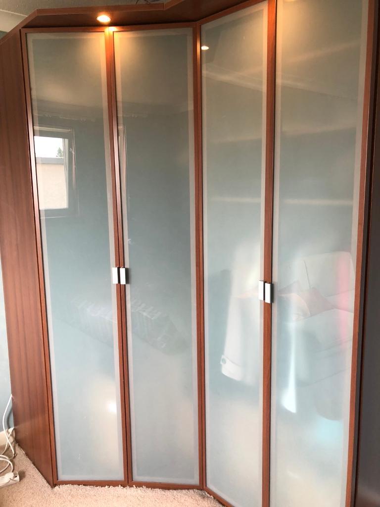 REDUCED Ikea Hopen corner unit and adjoining wardrobe dark brown