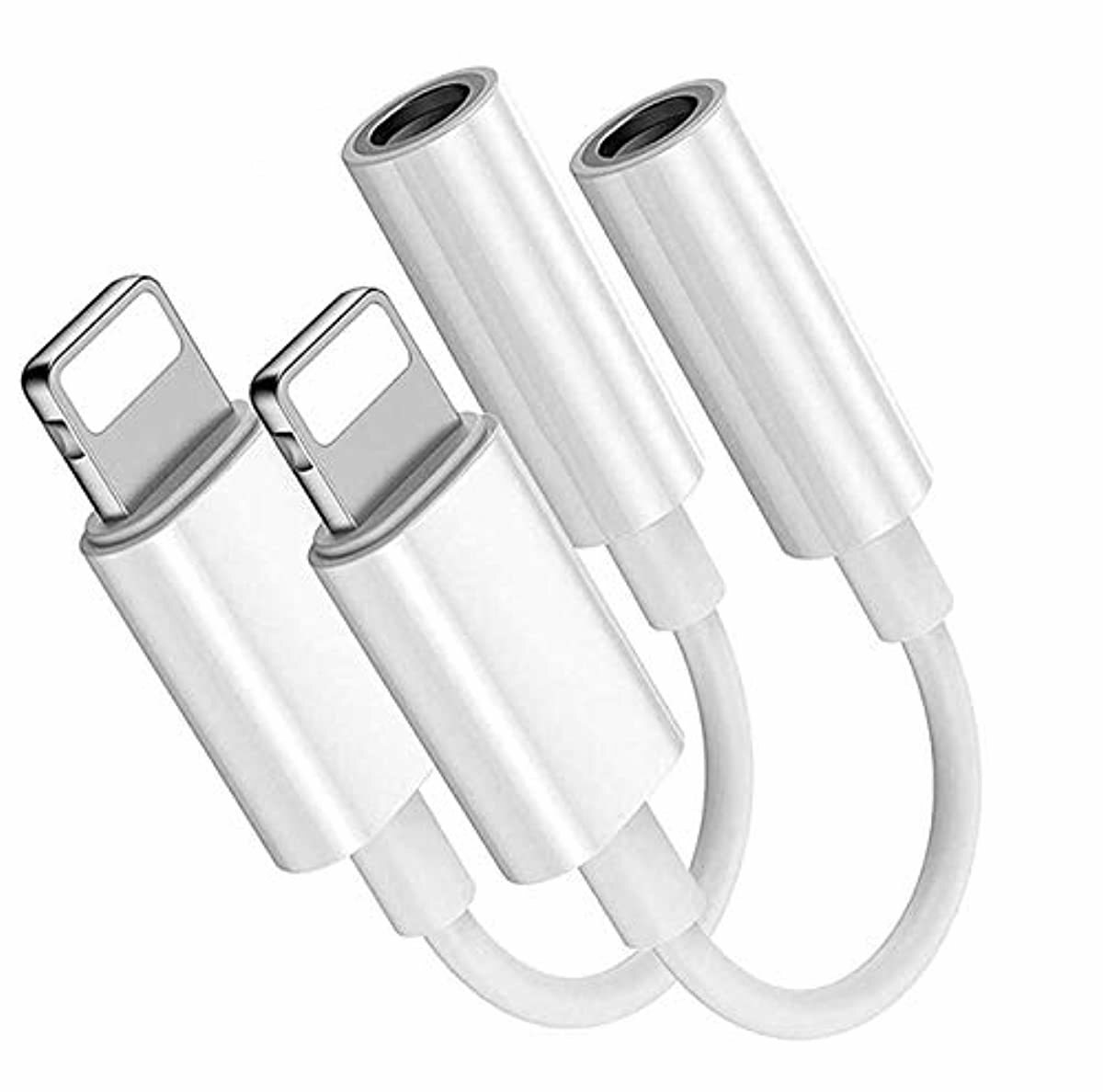 2 Pack Apple Lightning to 3.5mm For Headphones Adapter Aux