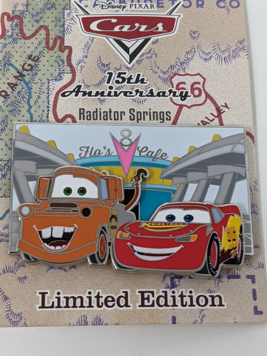 Disney Pixar Cars 15th Anniversary LE Pin Tow Mater Lightning McQueen