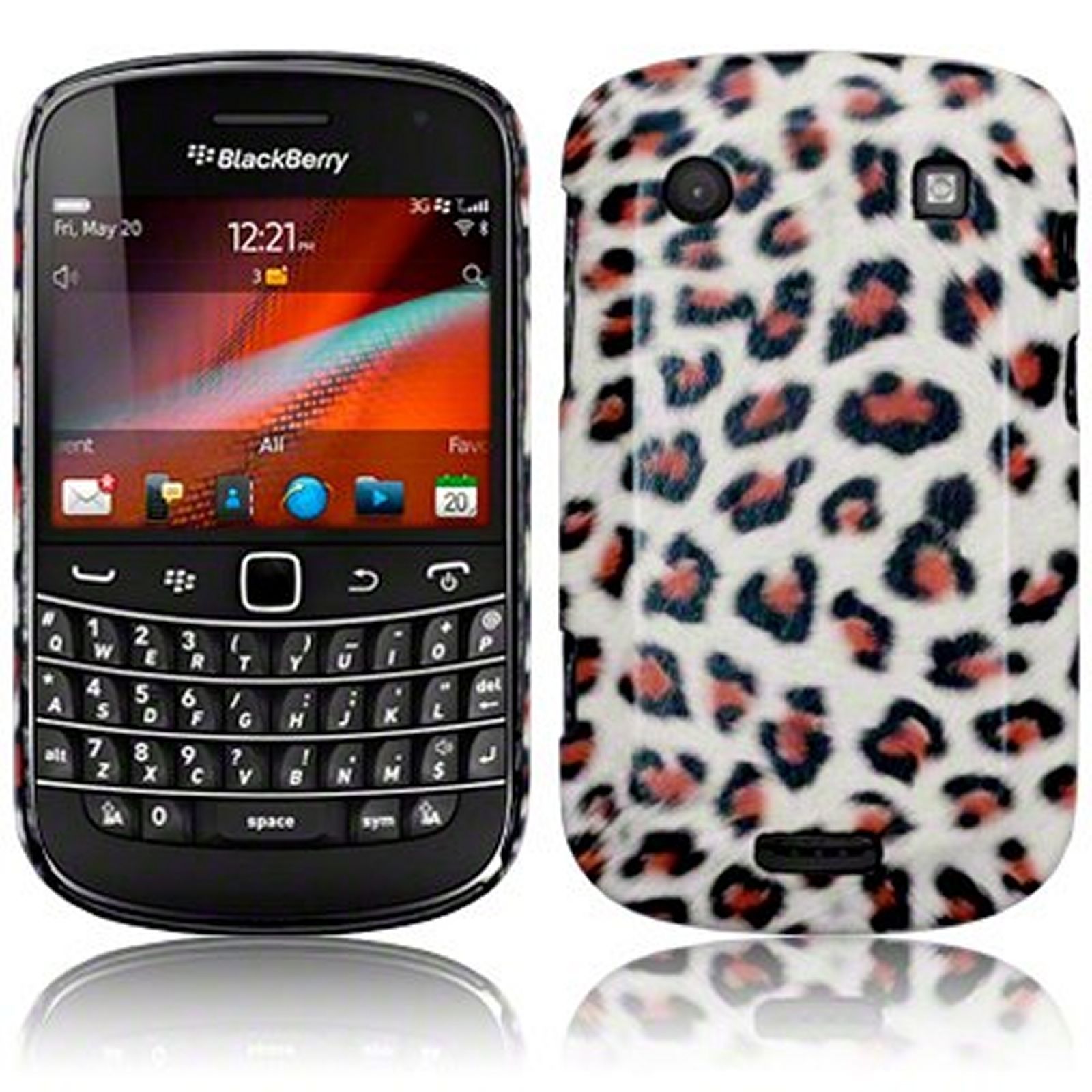 For Blackberry Bold 9900 / 9930 Leopard PU Leather Hard