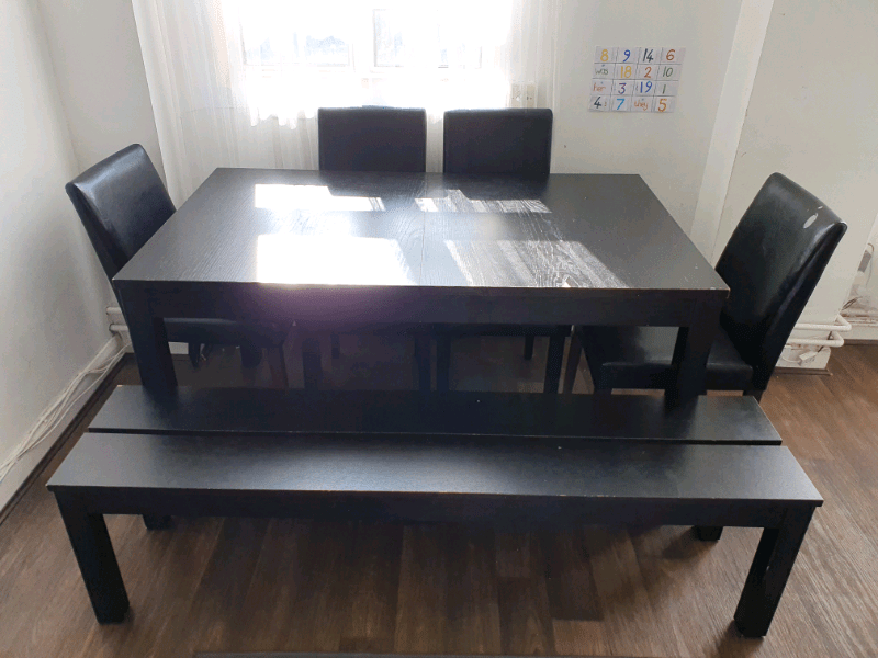 Ikea dining table, IKEA bench, 5 chairs in Camden, London Gumtree