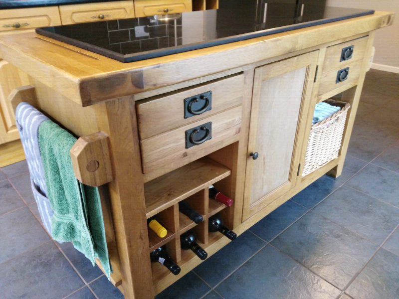 Solid oak & granite kitchen island/butchers block in Paignton, Devon