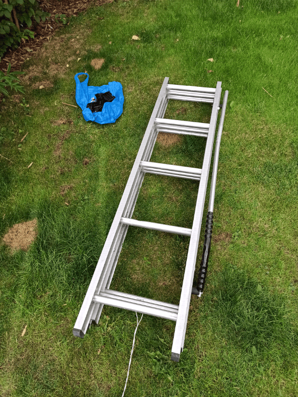 3m loft ladder with safety rail plus fittings pull down type. in
