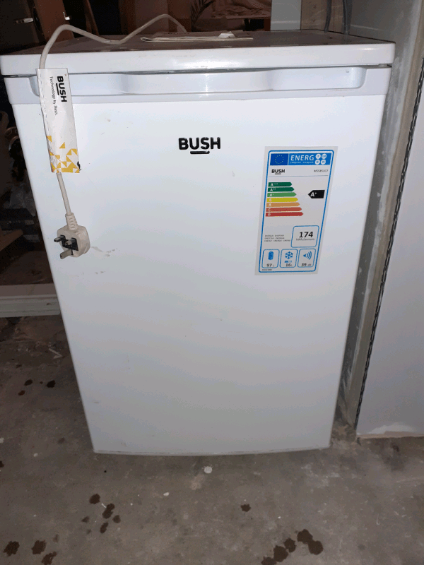 Bush larder undercounter fridge white with manual in Barry, Vale of
