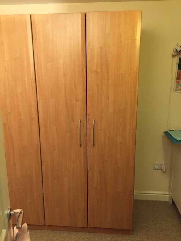 MFI Hygena Schreiber Melbury Beech double wardrobes 2x bedside chest