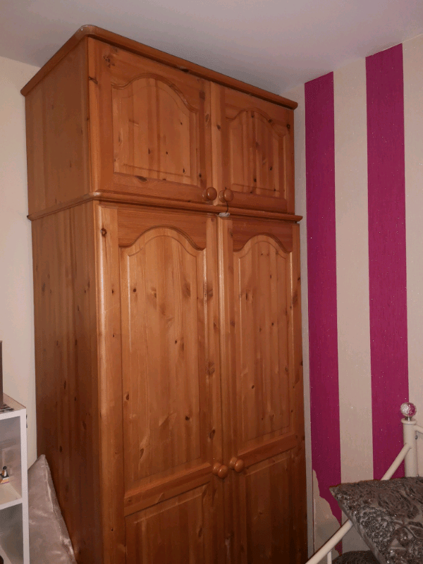 Solid pine wardrobe with 2 draws and top box in Didcot, Oxfordshire