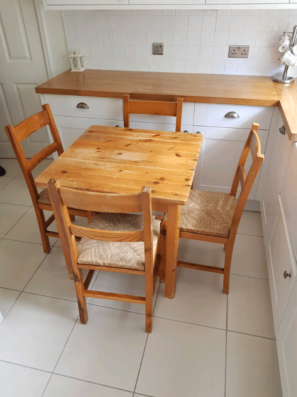 Solid pine kitchen table with four chairs in Morpeth, Northumberland