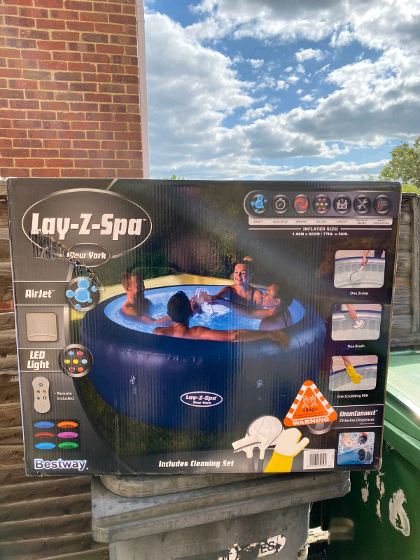 LayZSpa New York with LED lights. 46 person hot tub