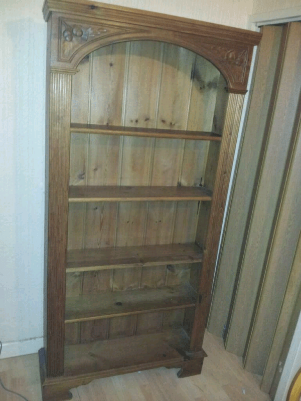Engraved wooden book shelves with 4 adjustable shelves in Uxbridge
