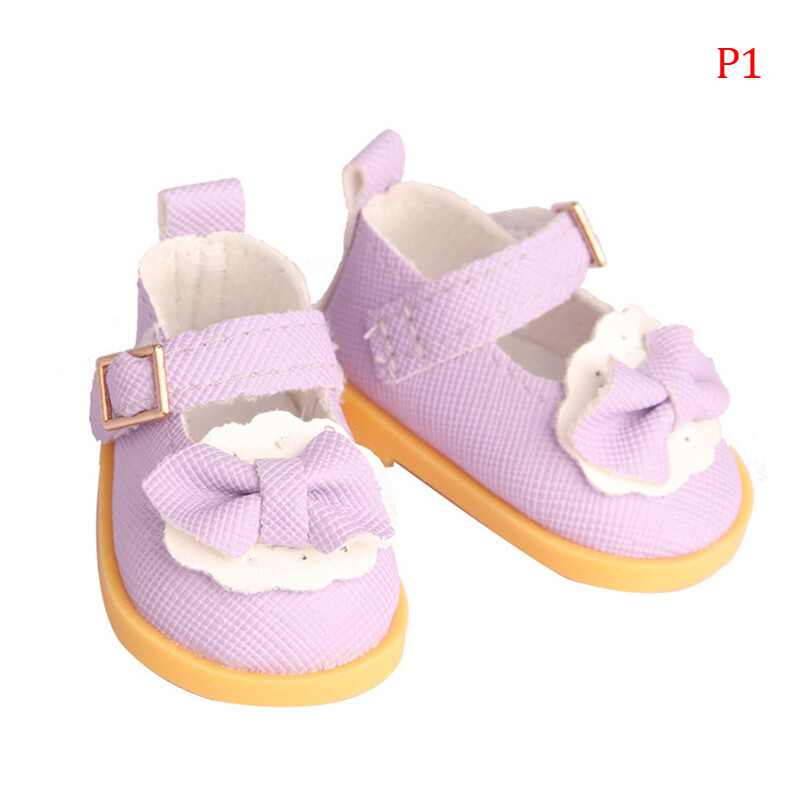 5cm PU Leather Bow Doil Shoes Boots For 14 Inch American& EXO Doll 1/6