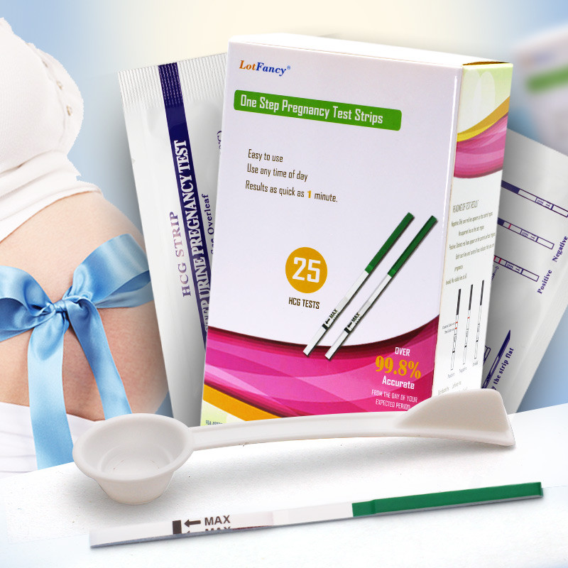 25Pcs Early Pregnancy HCG Urine Test Strips Kit Predictor Accuracy Home