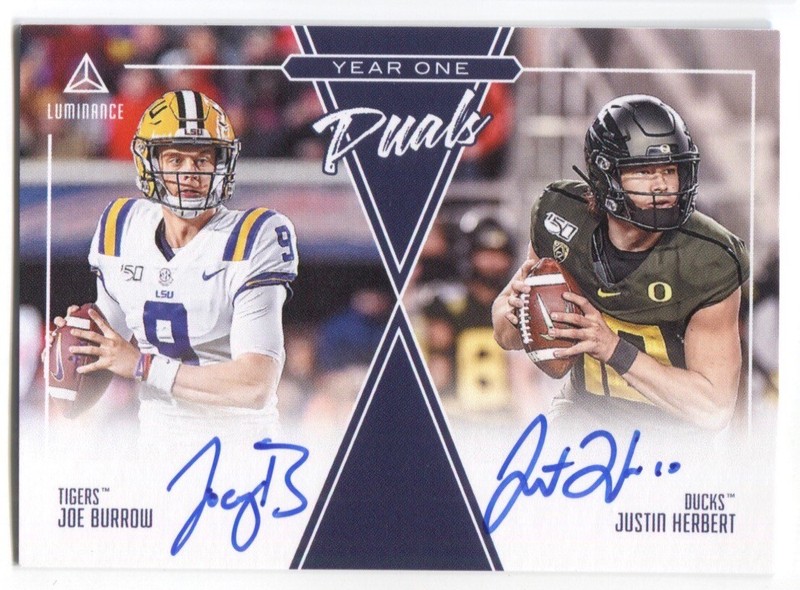 2020 Joe Burrow Justin Herbert Panini Luminance AUTO YEAR ONE DUALS Autograph Rc eBay