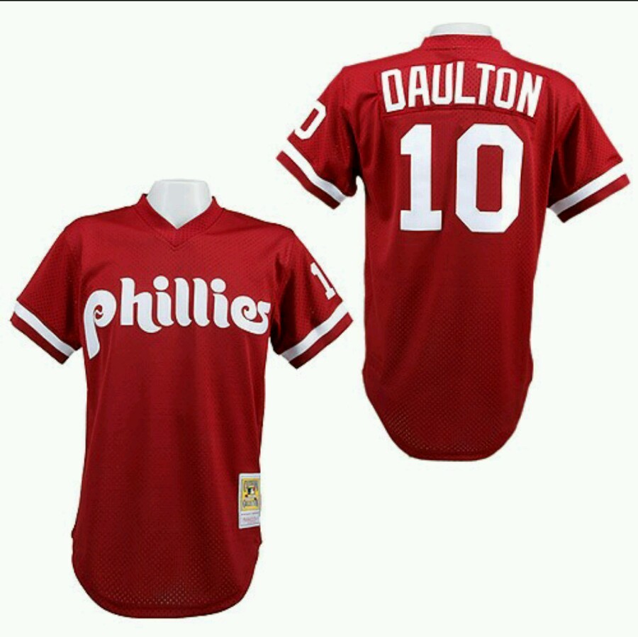NEW MITCHELL & NESS 1991 PHILLIES 10 DAULTON BATTING