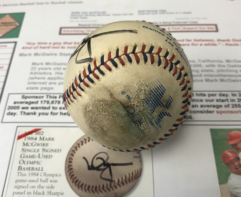 Mark McGwire Signed Official Game Used 1984 Los Angeles Olympics Baseball eBay