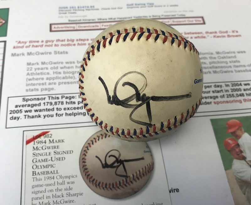 Mark McGwire Signed Official Game Used 1984 Los Angeles Olympics Baseball eBay