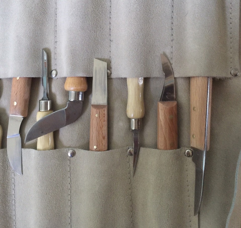 Kirschen wood carving tools and leather wrapper eBay