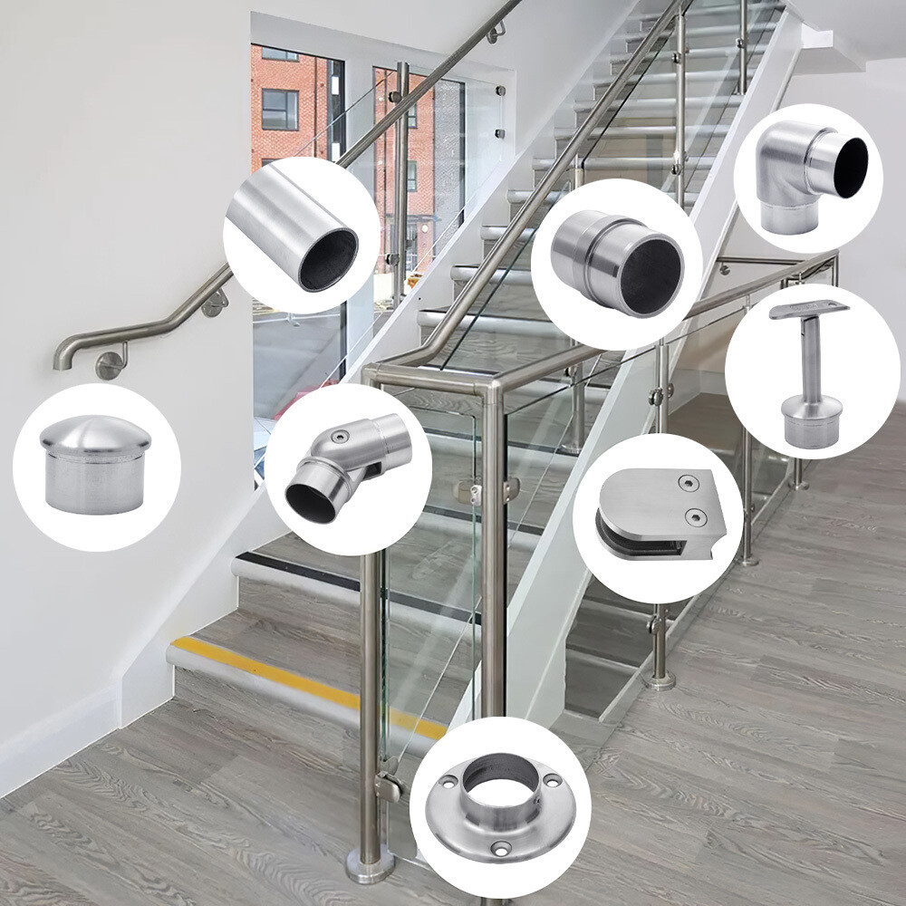 42.4mm Brushed 304 Stainless Steel Modular Handrail Staircase System