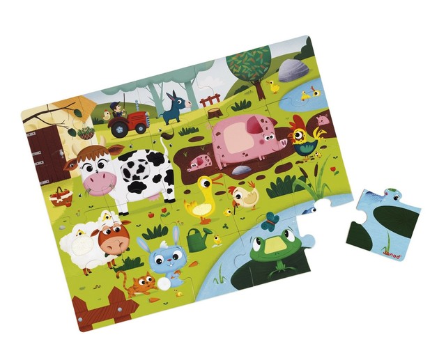 Janod Tactile 20 Pc Puzzle Farm Animals eBay
