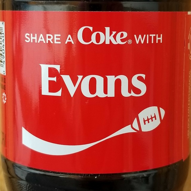 Fall Football 2019 Share A Coke With Evans 20 Oz Coca Cola Collectible