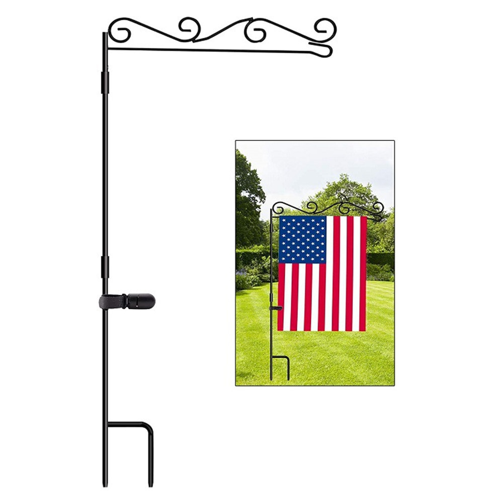 Garden Flag Stand Flagpole Yard Flag Stand with Clip Flag Holder
