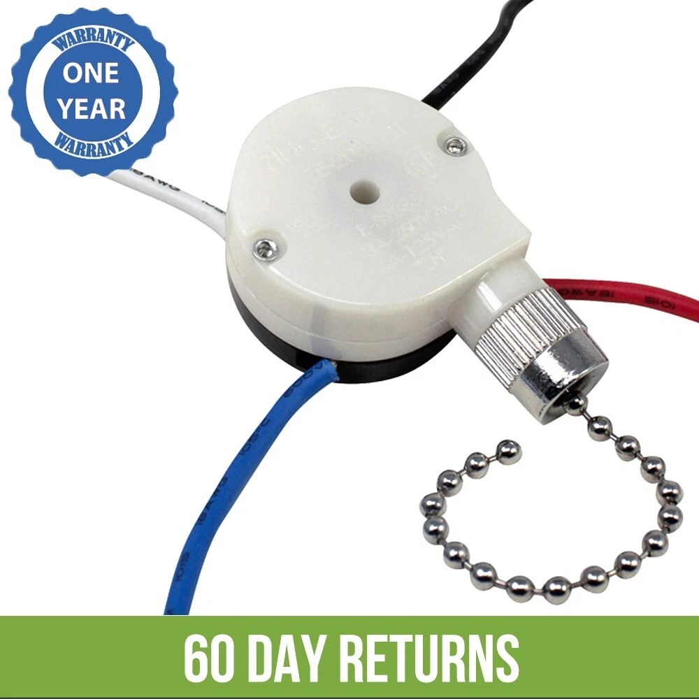 4 Wire Ceiling Fan Pull Chain Switch | Shelly Lighting