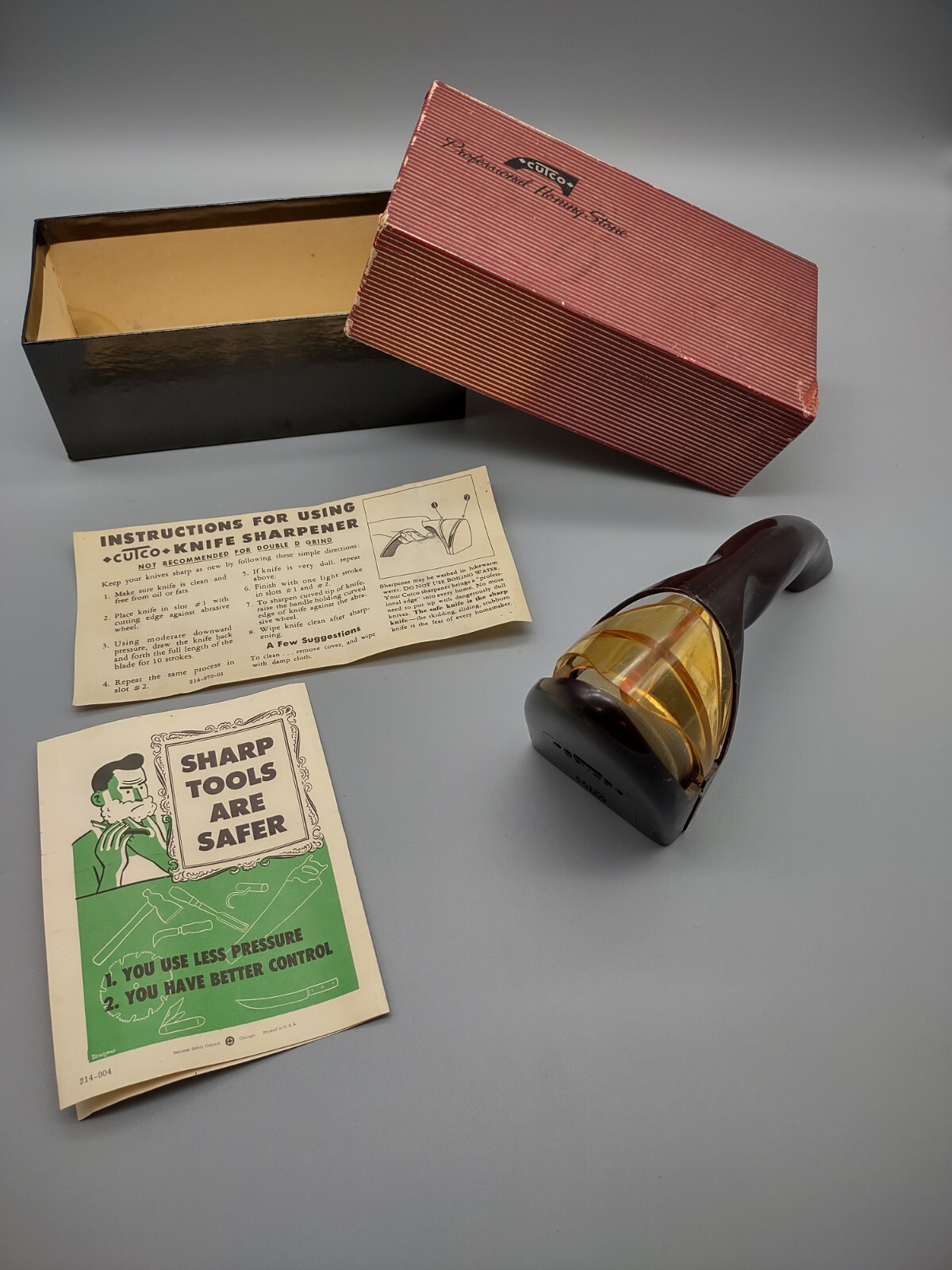 Vintage Cutco Knife Sharpener in Original Box, Instruction Leaflets