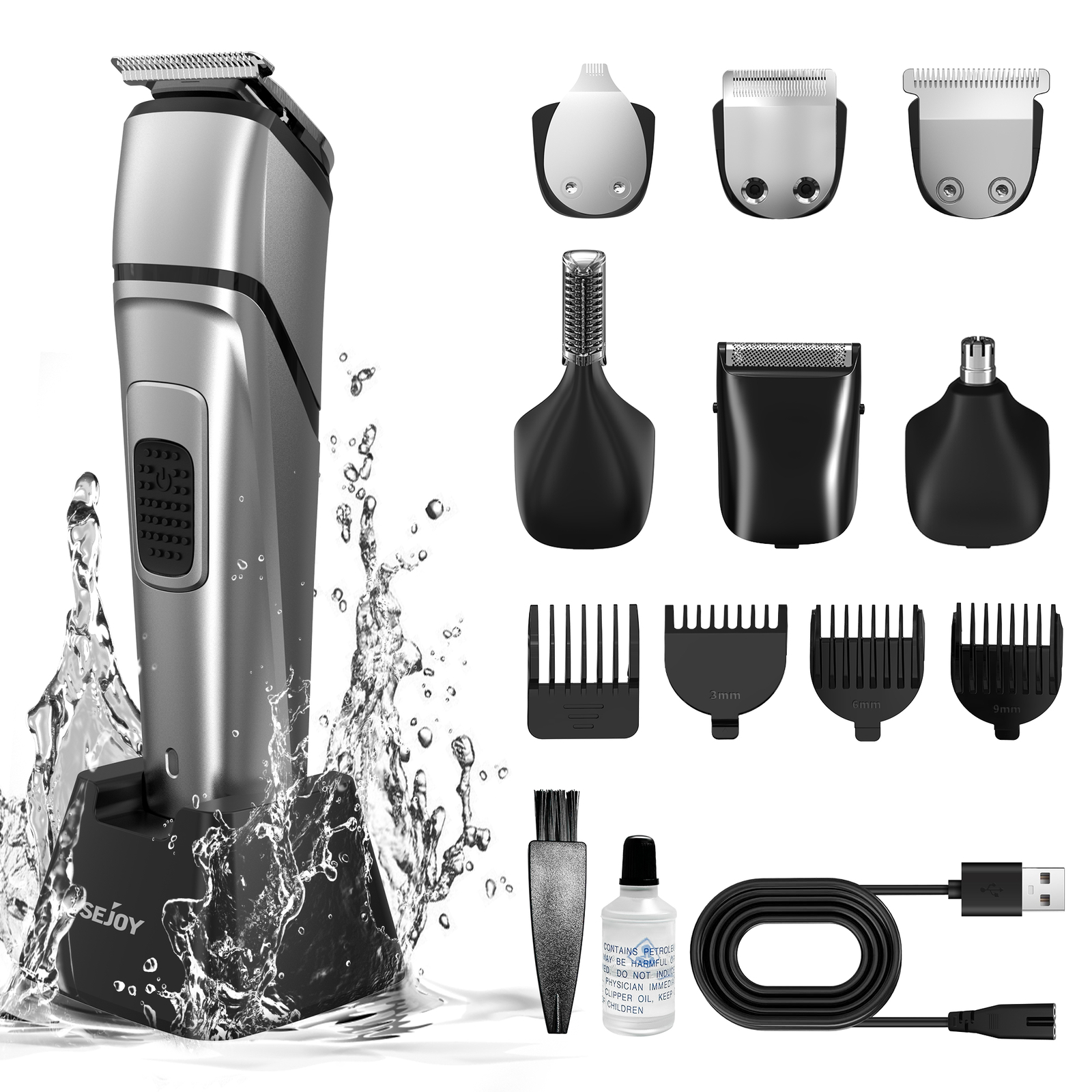 SEJOY Hair Clippers Beard Trimmer Shaver for Men Cordless Haircut