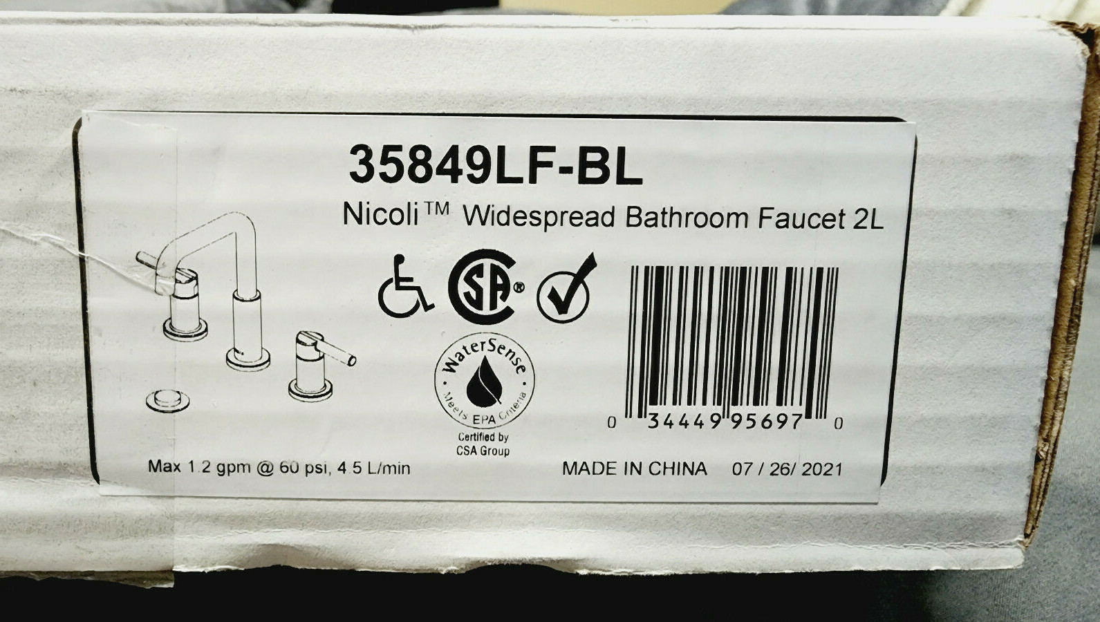 Delta 35849LFBL Nicoli Widespread Bathroom Faucet & Drain Assembly