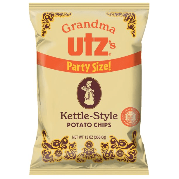 4 Big Bags Grandma Utz's Handcooked Potato Chips 15oz Utz Lard Kettle