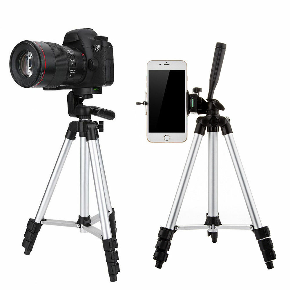 Professional Camera Tripod Stand + Phone Holder for