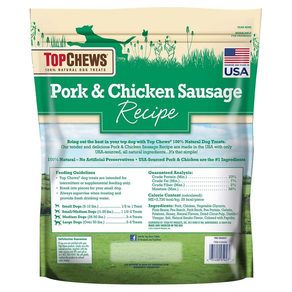 Top Chews Pork & Chicken Sausage Dog Treats, 36 Ounce eBay