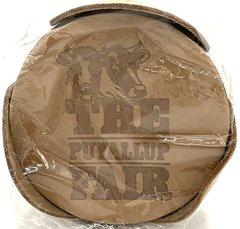 Vintage The Puyallup Fair Leather Coasters Unopened Unused Cows