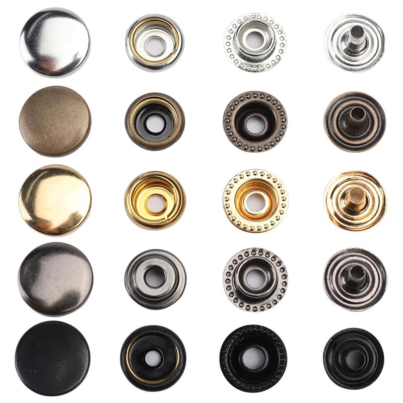 Metal Snap Button Kit Snap on Buttons with Snap Fastener Tool, Snaps