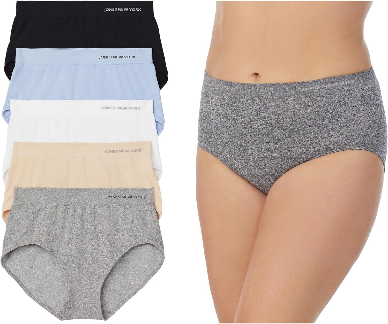 Jones New York Underwear for Women Modern Brief Full Coverage Seamless