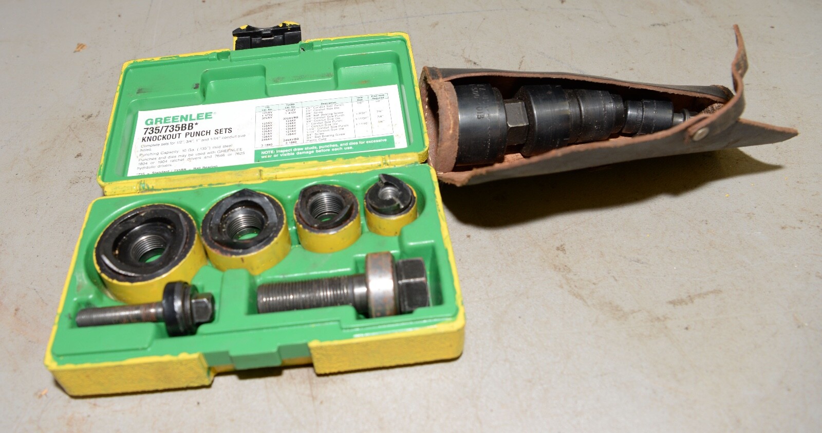 2 Greenlee Ball Bearing knockout punch set 735 & 735BB 1/2 1 1/4" US made lot eBay