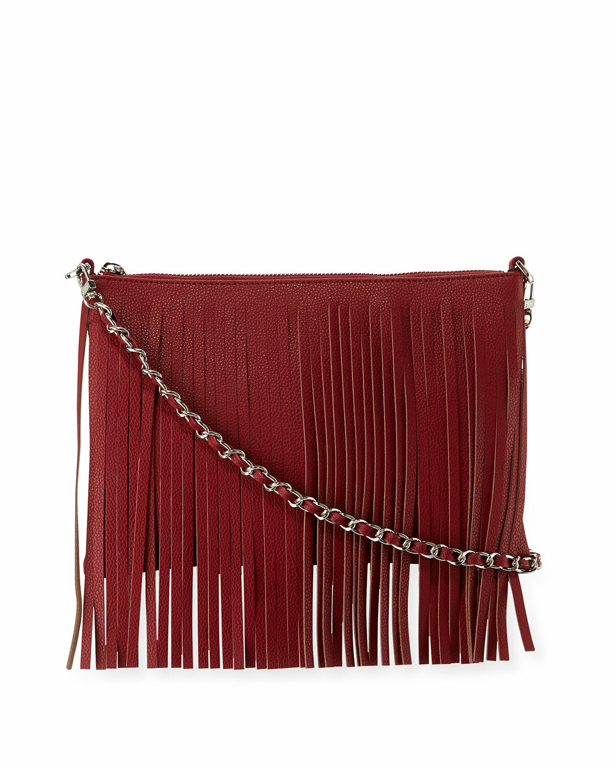 Posse Dara Fringe Leather Crossbody Bag, Crimson Berr… Gem
