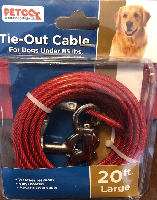 Petco Brand TieOut Cable Dogs Under 85lb 20Ft Long Weather Resistant