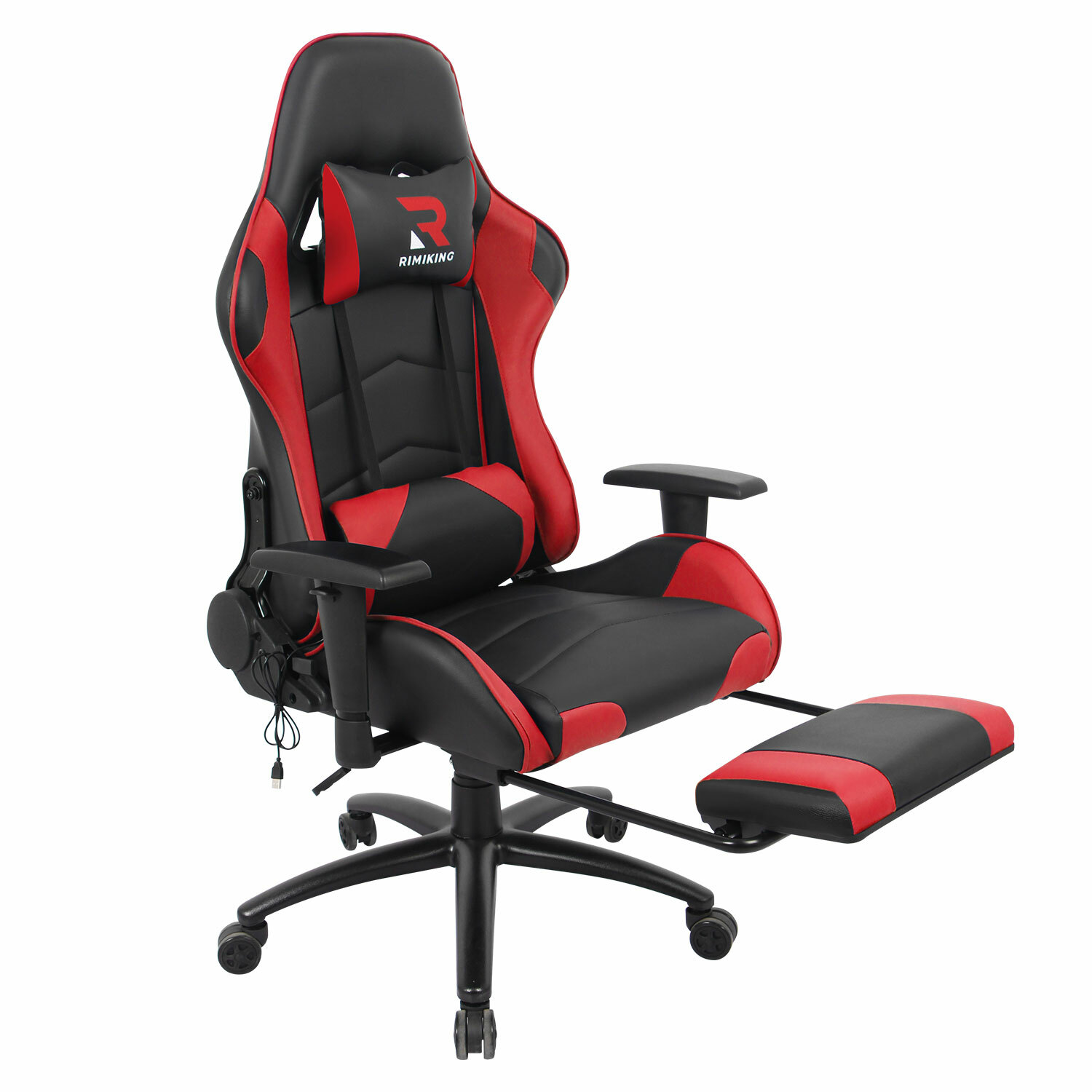 Ergonomic Computer Gaming Chair with Footrest Lumbar Massage Support