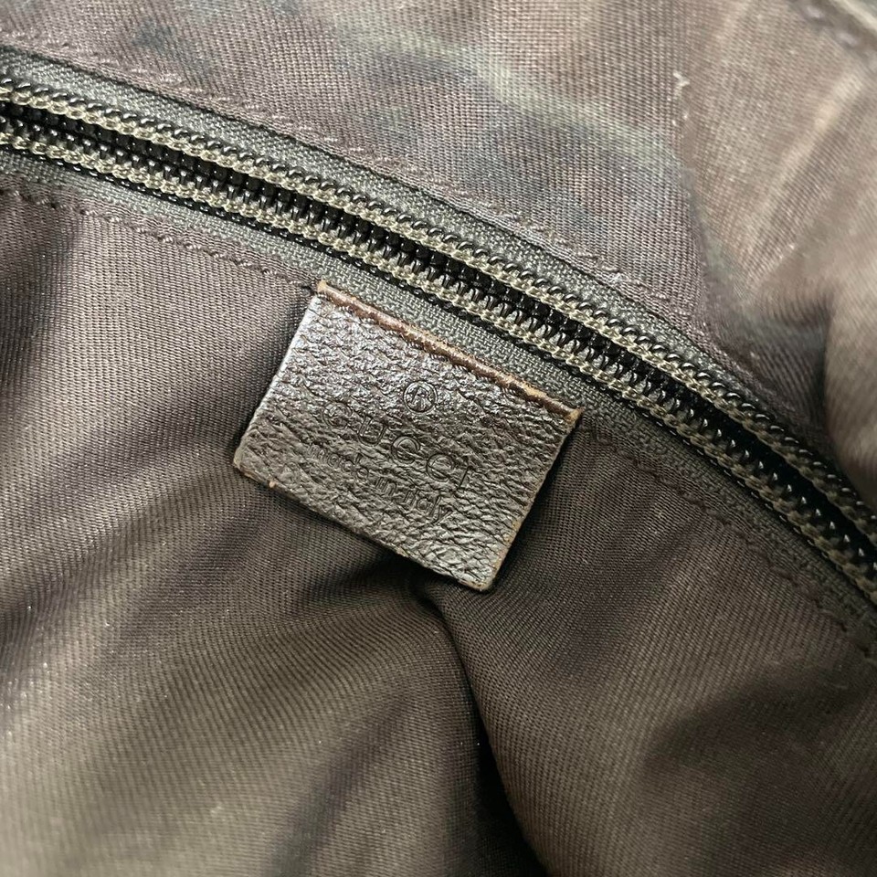 GUCCI Crossbody Bag Shoulder Bag Sherry Line Strap Brown Canvas Leather