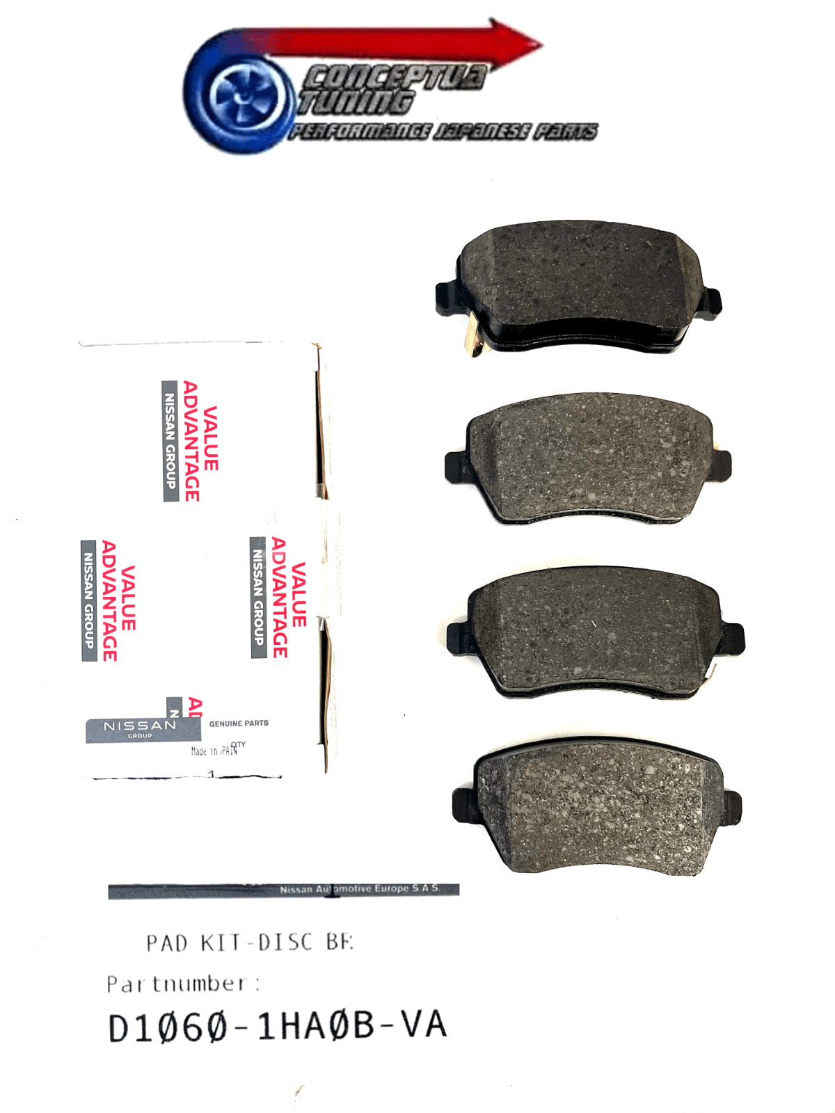 Genuine Nissan Front Brake Pads D10601HA0B For Micra K13 All Models