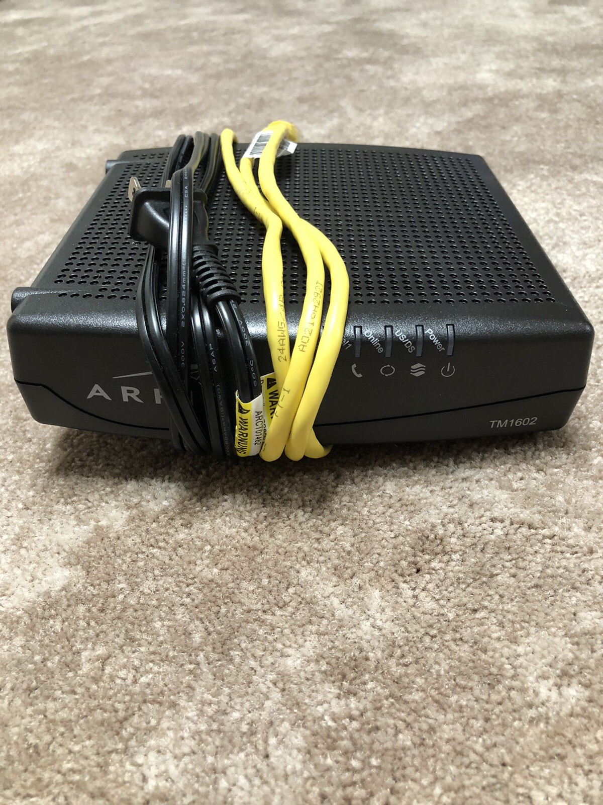 Arris TM1602 Cable Modem Docsis 3.0 Telephony Modem with Power