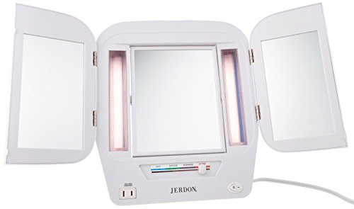 Jerdon Lighted Makeup Mirror with 5x Magnification, White Finish eBay