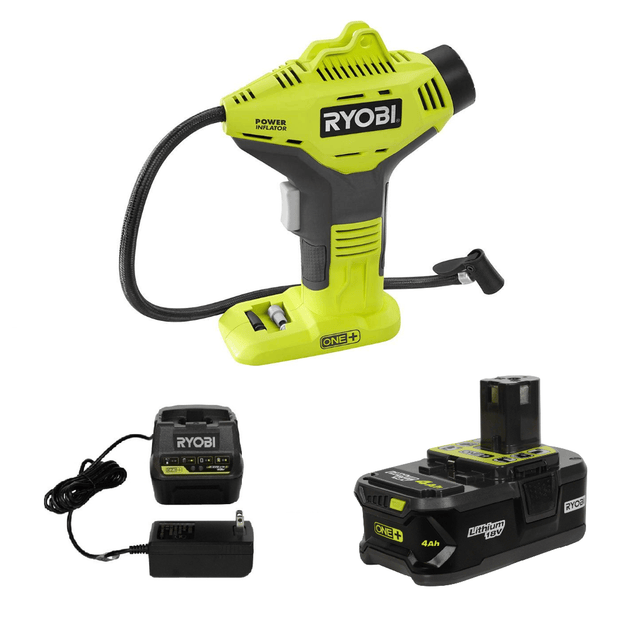 Ryobi P737 18V 18Volt ONE+ Power Inflator + P197 4.0 Ah Battery