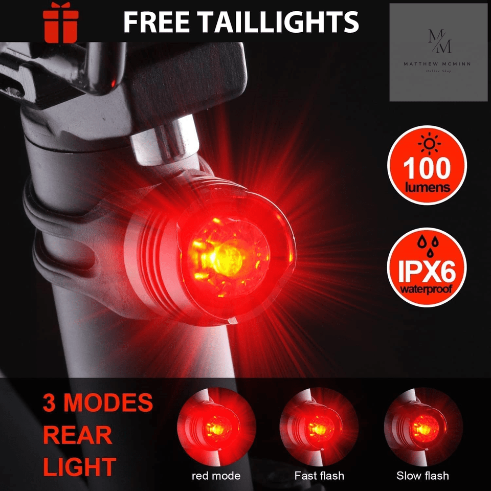 Victagen Bike Light, Bike Lights Front and Back, Runtime 6+ Hours Super