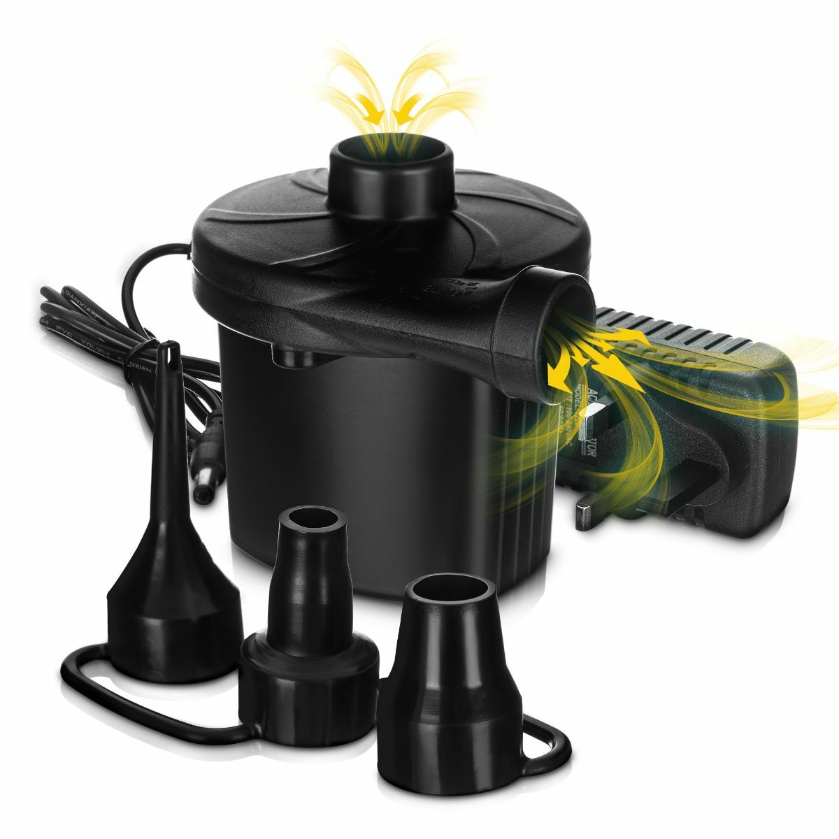 Electric Air Pump for Paddling Pool Deflator Camp Air Bed Mattress Fast