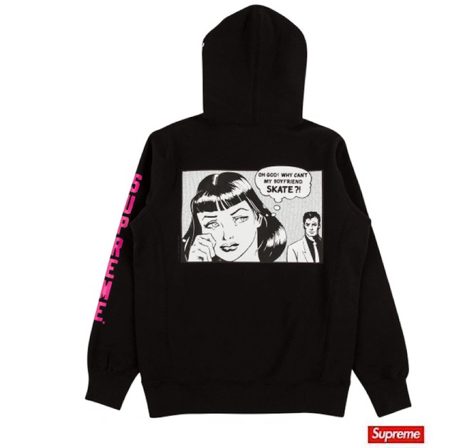 Supreme Thrasher Boyfriend Hooded Sweatshirt Black Size Large Hoodie